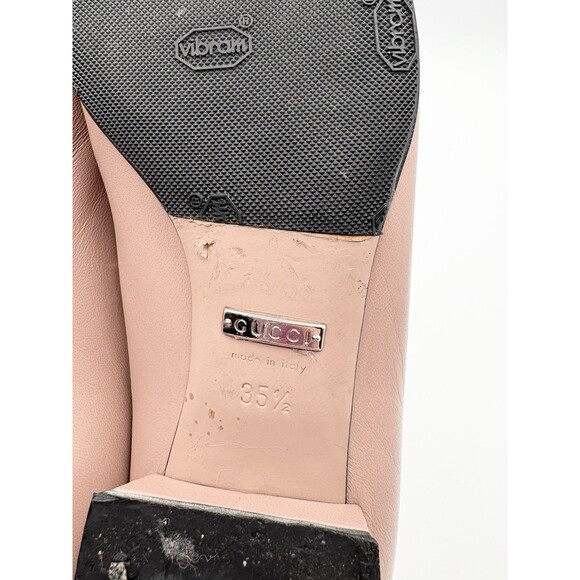 Gucci Nappa Crystal Interlocking G Low Heel Pumps Pink/Nude Leather Sz EU 35.5 - Picture 13 of 15